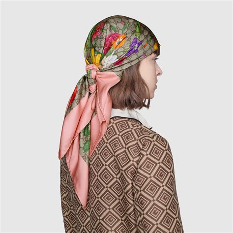 Gucci foulard donna silk Made in Italy seta 